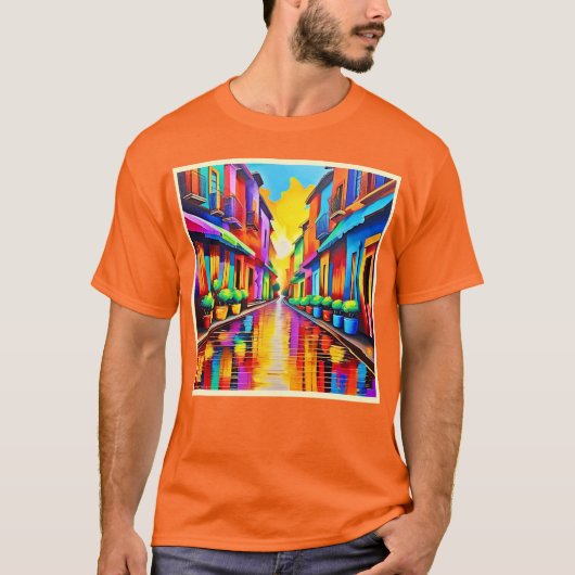 カラフル通りシーンアート Tシャツ (正面)