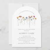 カラフル道の山花 | アーチベビーシャワー 招待状 (正面)