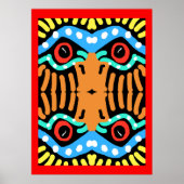 カラフル部族抽象芸術ウォーモダンルドイーグルトーテム ポスター (正面)