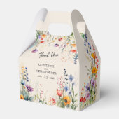 カラフル野エレガント花ベージュ結婚スモール フェイバーボックス (正面サイド)