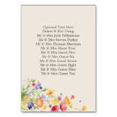 カラフル野エレガント花ベージュ結婚ス テーブルナンバー (裏面)