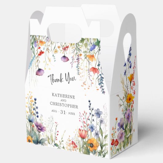 カラフル野エレガント花結婚小 フェイバーボックス (オープン)