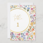 カラフル野結婚花の表番号 招待状 (裏面)