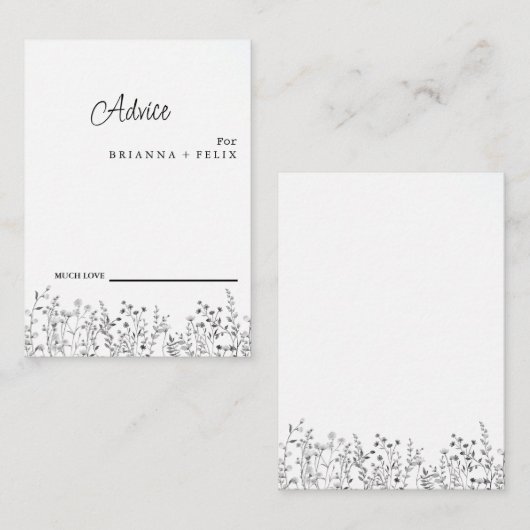 カラフル野結婚花アドバイス アドバイスカード (正面/裏面)
