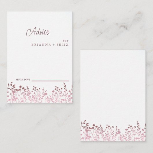 カラフル野結婚花アドバイス アドバイスカード (正面/裏面)