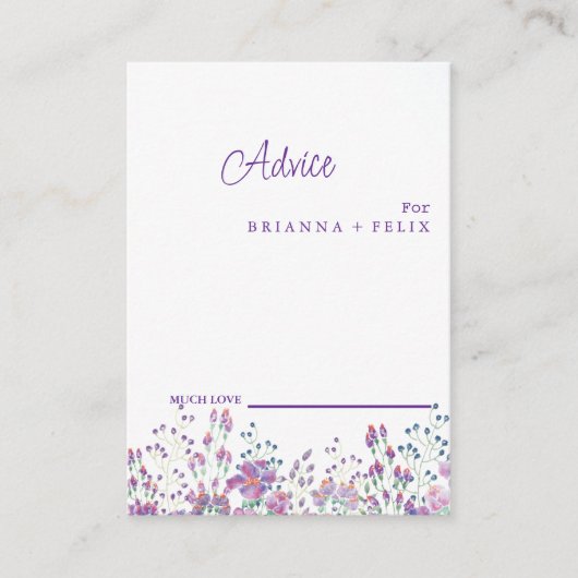 カラフル野結婚花アドバイス アドバイスカード (正面)