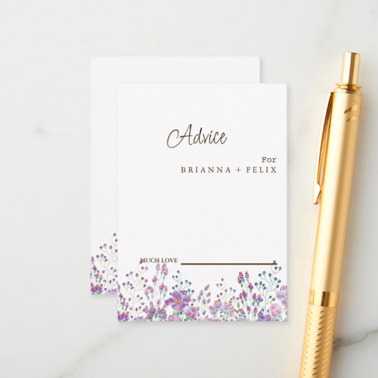カラフル野結婚花アドバイス アドバイスカード (正面/裏面インサイチュ)