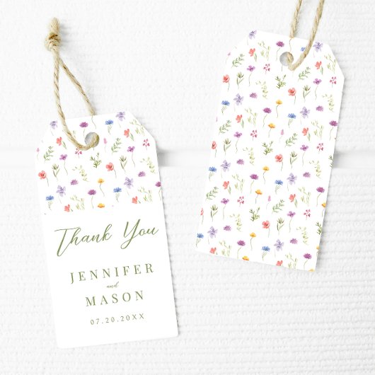 カラフル野結婚草感謝してい君 ギフトタグ