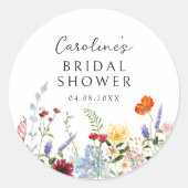 カラフル野縁ど花 ラウンドシール (正面)