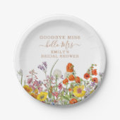 カラフル野花さよなら恋しく思ブライダルシャワー ペーパープレート (正面)