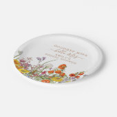カラフル野花さよなら恋しく思ブライダルシャワー ペーパープレート (アングル)