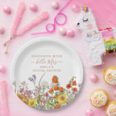 カラフル野花さよなら恋しく思ブライダルシャワー ペーパープレート (パーティー)