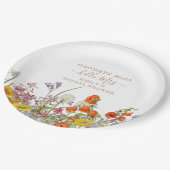 カラフル野花さよなら恋しく思ブライダルシャワー ペーパープレート (アングル)