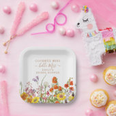 カラフル野花さよなら恋しく思ブライダルシャワー ペーパープレート (パーティー)