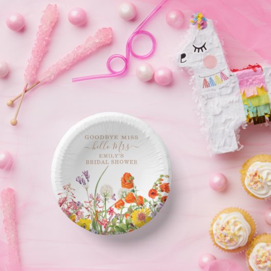 カラフル野花さよなら恋しく思ブライダルシャワー ペーパーボウル (パーティー)