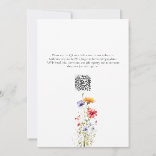 カラフル野花エレガント婚約パーティ 招待状 (裏面)