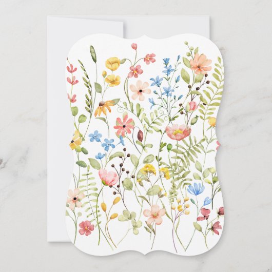 カラフル野花エレガント庭園の結婚式 招待状 (裏面)