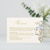 カラフル野花ガーデン金ゴールド結婚詳細 エンクロージャーカード (スタンド正面)