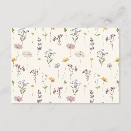 カラフル野花ガーデン金ゴールド結婚詳細 エンクロージャーカード (裏面)