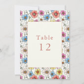 カラフル野花テーブル番号 招待状 (裏面)