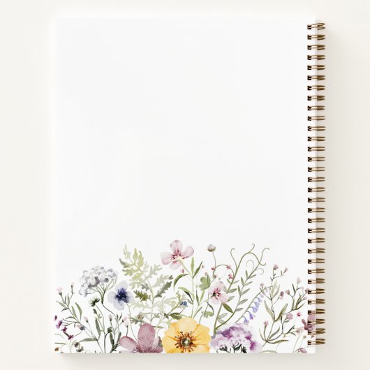 カラフル野花パーソナライズされたレシピ本 ノートブック (裏面)