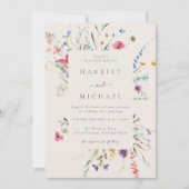 カラフル野花フローラフレ結婚ーム 招待状 (正面)