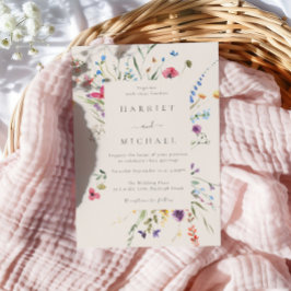 カラフル野花フローラフレ結婚ーム 招待状