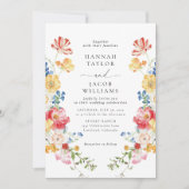 カラフル野花フローラ結婚ズ 招待状 (正面)