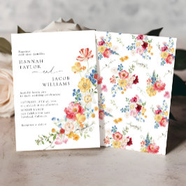 カラフル野花フローラ結婚ズ 招待状