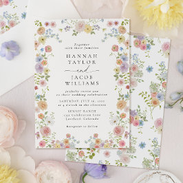 カラフル野花フローラ結婚ズ 招待状