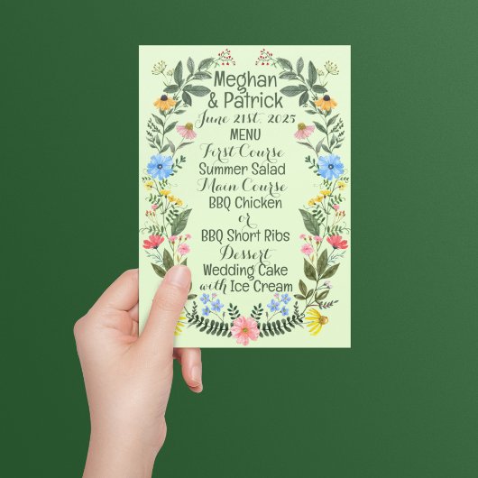 カラフル野花リース結婚ズ メニュー