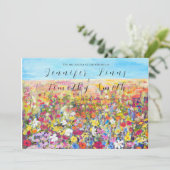 カラフル野草油絵 招待状 (スタンド正面)
