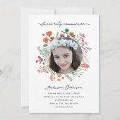 カラフル野草第一聖体拝受写真 招待状 (正面)