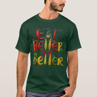 カラフル野菜の喜び ヴィーガンライフスタイルを祝おう f tシャツ