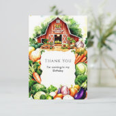 カラフル野菜ファーマーズマーケット誕生日 サンキューカード (スタンド正面)
