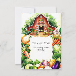 カラフル野菜ファーマーズマーケット誕生日 サンキューカード