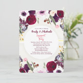 カラフル金ゴールドはっきりしたフローラ開花婚約パーティ 招待状 (スタンド正面)