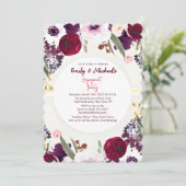 カラフル金ゴールドはっきりしたフローラ開花婚約パーティ 招待状 (スタンド正面)