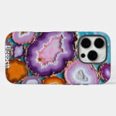 カラフル金ゴールドアクセント付きGeodeモザイク Case-Mate iPhoneケース (裏面 (横))
