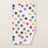 カラフル金ゴールドグリッタードット付き円 バスタオルセット (ハンドタオル)