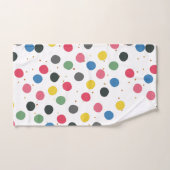 カラフル金ゴールドグリッタードット付き円 バスタオルセット (ハンドタオル)