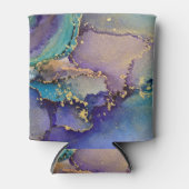 カラフル金ゴールドマーリング抽象芸術液体抽象芸術アート 缶クーラー (正面)