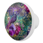 カラフル金ゴールドレインボーピーコック セラミックノブ (右)