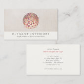 カラフル金ゴールド円球インテリア設計者 名刺 (正面/裏面)