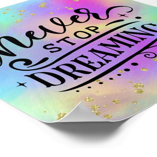 カラフル金ゴールド斑点感動的引用文ポスター ポスター (角)