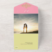 カラフル金ゴールド結婚で オールインワン招待状 (外側)