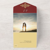 カラフル金ゴールド結婚で オールインワン招待状 (外側)