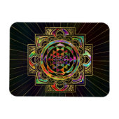 カラフル金ゴールド額枠スリヤントラスリチャクラ マグネット (横)