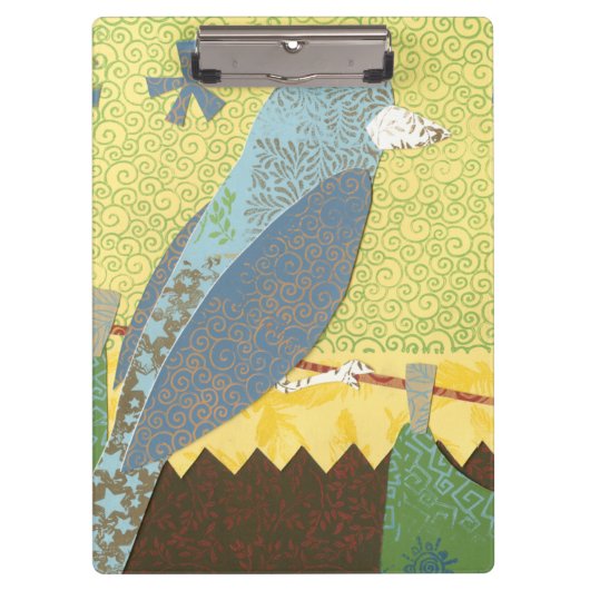 カラフル針金に乗った鳥 クリップボード (正面)