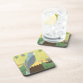 カラフル針金に乗った鳥 コースター (右側)